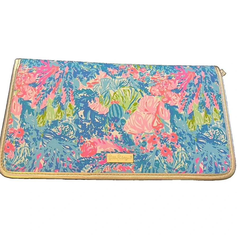 Lilly Pulitzer Floral Travel Organizer Clutch w/ Card Slots, Zip Compartment